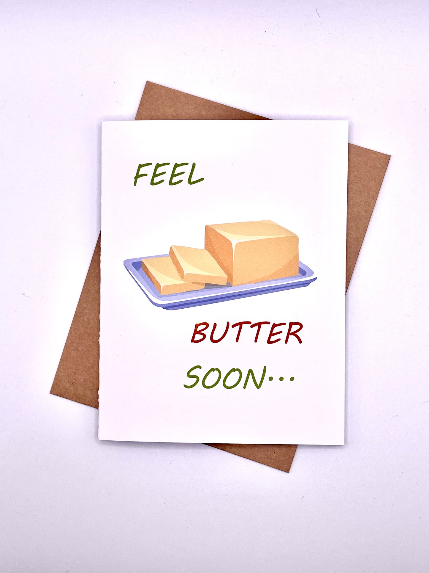 Get well soon card-butter