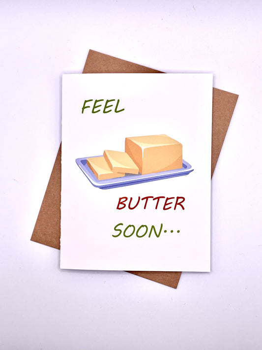 Get well soon card-butter