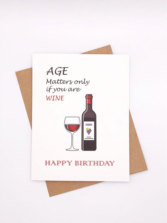 Birthday card -wine